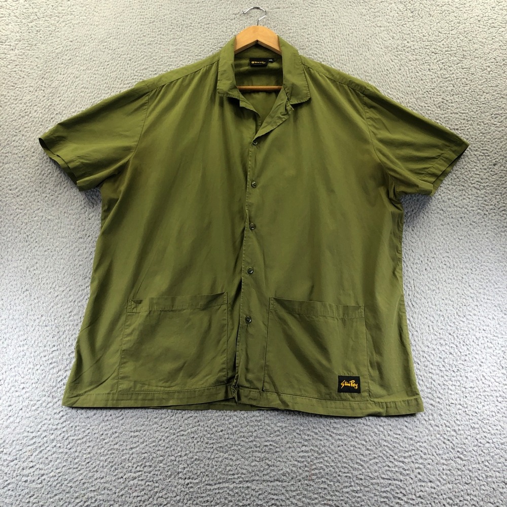 Stan Ray Shirt Mens XXL 2XL Olive Green Bowling Military Short Sleeve Pockets